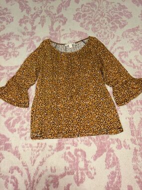 MICHAEL Michael Kors Marigold Floral Bell-Sleeve Blouse Women’s M